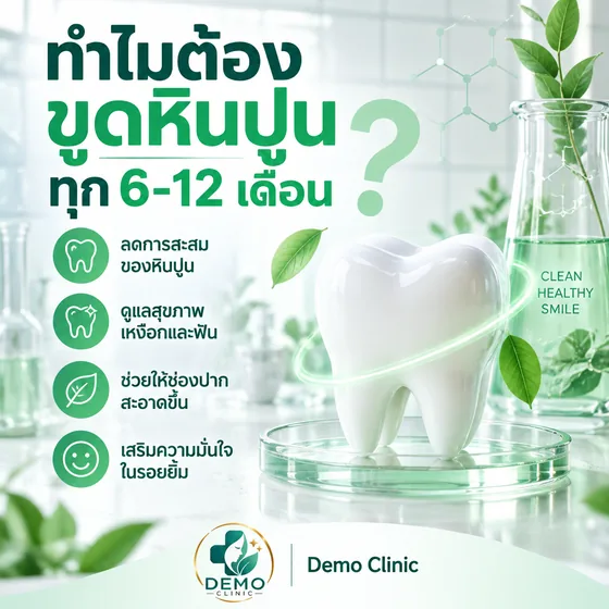 โพสต์คลินิกทันตกรรม อธิบายเหตุผลที่ควรขูดหินปูนทุก 6–12 เดือน